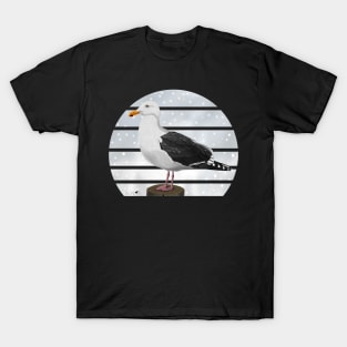 Seagull Winter Snow Bird Watching Birding Ornithologist Gift T-Shirt